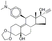 (5α,11β,17α)-11-[4-(diMethylaMino)phenyl]-5,17-dihydroxy-19-norpregn-9-en-20-yn-3-one Cyclic 1,2-Ethanediyl Acetal CAS#: 91934-95-1
