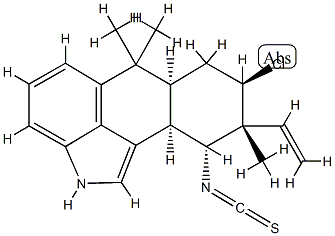 [6aS,(-)]-8β-Chloro-9α-ethenyl-2,6,6aα,7,8,9,10,10aα-octahydro-10α-isothiocyanato-6,6,9-trimethylnaphtho[1,2,3-cd]indole CAS#: 92219-96-0