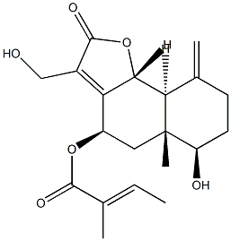 (E)-2-Methyl-2-butenoic acid (4R)-2,4,5,5a,6,7,8,9,9aβ,9bα-decahydro-6α-hydroxy-3-(hydroxymethyl)-5aα-methyl-9-methylene-2-oxonaphtho[1,2-b]furan-4α-yl ester CAS#: 92484-28-1