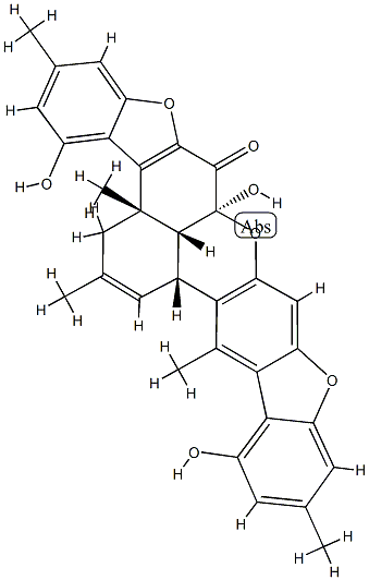 (3aS)-3,9a,17bβ,17cβ-Tetrahydro-4,9aα,16-trihydroxy-2,3aβ,6,14,17-pentamethylbenzo[kl]bisbenzofuro[3,2-b:2',3'-i]xanthen-9(3aH)-one CAS#: 93376-71-7