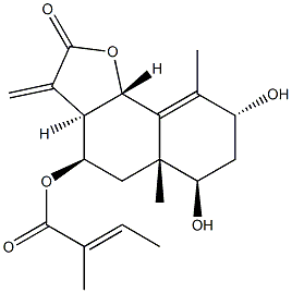 (E)-2-Methyl-2-butenoic acid (3aR)-2,3,3aβ,4,5,5a,6,7,8,9bα-decahydro-6α,8β-dihydroxy-5aα,9-dimethyl-3-methylene-2-oxonaphtho[1,2-b]furan-4α-yl ester CAS#: 94190-30-4