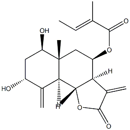 (E)-2-Methyl-2-butenoic acid (3aR)-2,3,3aβ,4,5,5a,6,7,8,9,9aβ,9bα-dodecahydro-6α,8β-dihydroxy-5aα-methyl-3,9-bis(methylene)-2-oxonaphtho[1,2-b]furan-4α-yl ester CAS#: 94190-31-5