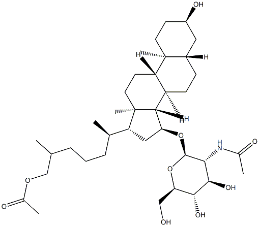 [(25R)-26-(Acetyloxy)-3α-hydroxy-5α-cholestan-15α-yl]2-(acetylamino)-2-deoxy-β-D-glucopyranoside CAS#: 94359-66-7