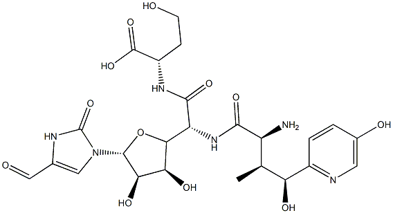 N-[2-[(2R)-5α-(4-Formyl-2,3-dihydro-2-oxo-1H-imidazol-1-yl)tetrahydro-3β,4β-dihydroxyfuran-2α-yl]-N-[(3S,4S)-4-hydroxy-4-(5-hydroxypyridin-2-yl)-L-valyl]-L-glycyl]-L-homoserine CAS#: 95259-48-6