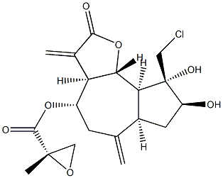 (S)-2-Methyl-2-oxiranecarboxylic acid (3aR,3aβ,9S,6aβ,9aβ,9bα)-9-(chloromethyl)dodecahydro-8α,9β-dihydroxy-3,6-bismethylene-2-oxoazuleno[4,5-b]furan-4β-yl ester CAS#: 95602-93-0