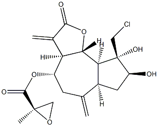 (R)-2-Methyl-2-oxiranecarboxylic acid (3aR,3aβ,9S,6aβ,9aβ,9bα)-9-(chloromethyl)dodecahydro-8α,9β-dihydroxy-3,6-bismethylene-2-oxoazuleno[4,5-b]furan-4β-yl ester CAS#: 95602-95-2