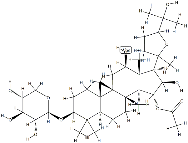 [20ξ,24ξ,(+)]-15α-Acetoxy-3β-(β-D-xylopyranosyloxy)-20,24-epoxy-9β,19-cyclolanostane-12β,16β,25-triol CAS#: 98046-82-3