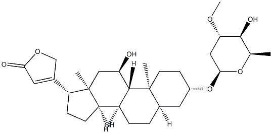 3β-[(3-O-Methyl-2,6-dideoxy-β-D-xylo-hexopyranosyl)oxy]-11α,14-dihydroxy-5β-card-20(22)-enolide CAS#: 98633-61-5