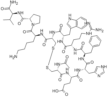 AC-CYS-GLU-HIS-D-PHE-ARG-TRP-CYS-LYS-PRO-VAL-NH2 CAS#: 91050-39-4