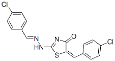 Benzaldehyde, 4-chloro-, 5-(4-chlorophenyl)methylene-4,5-dihydro-4-oxo-2-thiazolylhydrazone CAS#: 904-60-9