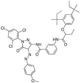 Benzamide, 3-[[2-[2,4-bis(1,1-dimethylpropyl)phenoxy]-1-oxobutyl]amino]-N-[4,5-dihydro-4-[(4-methoxyphenyl)azo]-5-oxo-1-(2,4,6-trichlorophenyl)-1H-pyrazol-3-yl]- CAS#: 92991-05-4