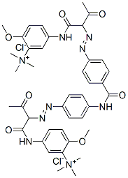 Benzenaminium, 2-methoxy-5-[[2-[[4-[[4-[ [1-[[[4-methoxy-3-(trimethylammonio)phenyl]amino]carbonyl ]-2-oxopropyl]azo]benzoyl]amino]phenyl]az o]-1,3-dioxobutyl]amino]-N,N,N-trimethyl-, dichloride CAS#: 90441-31-9