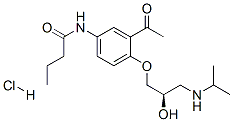 Butanamide, N-[3-acetyl-4-[2-hydroxy-3-[(1-methylethyl)amino]propoxy]phenyl]-, monohydrochloride, (R)- CAS#: 96450-13-4