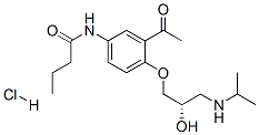 Butanamide, N-[3-acetyl-4-[2-hydroxy-3-[(1-methylethyl)amino]propoxy]phenyl]-, monohydrochloride, (S)- CAS#: 96450-12-3