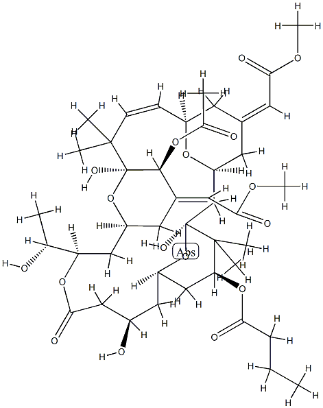 Butanoic acid, (1S,3S,5Z,7R,8E,11S,12S,13E,15S,17R,21R,23R,25S)-12-(acetyloxy)-1,11,21-trihydroxy-17-(1R)-1-hydroxyethyl-5,13-bis(2-methoxy-2-oxoethylidene)-10,10,26,26-tetramethyl-19-oxo-18,27,28,29-tetraoxatetracyclo21.3.1.13,7.111,15nonacos-8-en-25-yl CAS#: 97850-06-1