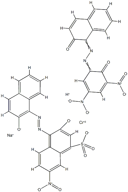 Chromate(2-), [1-[(2-hydroxy-3,5-dinitrophenyl) azo]-2-naphthalenolato(2-)][3-hydroxy-4-[ (2-hydroxy-1-naphthalenyl)azo]-7-nitro-1-naphthalenesulfonat o(3-)]-, sodium hydrogen CAS#: 93606-20-3