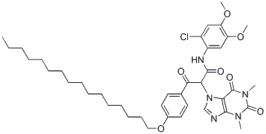 N-(2-chloro-4,5-dimethoxyphenyl)-alpha-[4-(hexadecyloxy)benzoyl]-1,2,3,6-tetrahydro-1,3-dimethyl-2,6-dioxo-7H-purine-7-acetamide CAS#: 94134-64-2