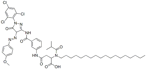 N-[3-[[[4,5-dihydro-4-[(4-methoxyphenyl)azo]-5-oxo-1-(2,4,6-trichlorophenyl)-1H-pyrazol-3-yl]amino]carbonyl]phenyl]-N2-(2-methylpropionyl)-N2-octadecyl-DL-asparagine CAS#: 97171-73-8