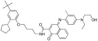 N-[4-[2-cyclopentyl-4-(1,1-dimethylethyl)phenoxy]butyl]-4-[[4-[ethyl(2-hydroxyethyl)amino]-2-methylphenyl]imino]-1,4-dihydro-1-oxonaphthalene-2-carboxamide CAS#: 94200-84-7
