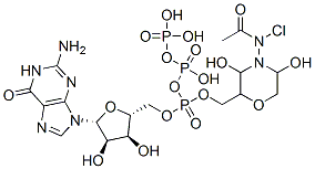 (N-(chloroacetylamino)-3,5-dihydroxy-2-morpholinyl)methyl guanosine triphosphate CAS#: 98104-37-1