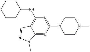 N-cyclohexyl-1-methyl-6-(4-methylpiperazin-1-yl)-1H-pyrazolo[3,4-d]pyrimidin-4-amine CAS#: 897758-08-6