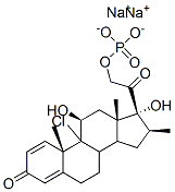Pregna-1,4-diene-3,20-dione, 9-chloro-11,17-dihydroxy-16-methyl-21-(phosphonooxy)-, disodium salt, (11beta,16beta)- CAS#: 94135-39-4