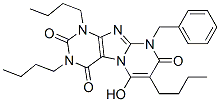 Pyrimido[2,1-f]purine-2,4,8(1H,3H,9H)-trione,  1,3,7-tributyl-6-hydroxy-9-(phenylmethyl)- CAS#: 91285-10-8