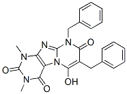 Pyrimido[2,1-f]purine-2,4,8(1H,3H,9H)-trione,  6-hydroxy-1,3-dimethyl-7,9-bis(phenylmethyl)- CAS#: 91285-27-7