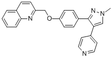 Quinoline, 2-[[4-[1-methyl-4-(4-pyridinyl)-1H-pyrazol-3-yl]phenoxy]methyl]- CAS#: 898562-94-2