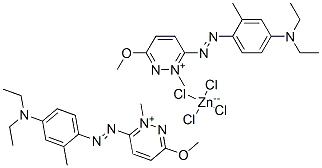bis[6-[[4-(diethylamino)-o-tolyl]azo]-3-methoxy-1-methylpyridazinium] tetrachlorozincate(2-) CAS#: 94233-06-4