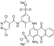 disodium 1-amino-4-[[3-[[(3,6-dichloro-4-pyridazinyl)carbonyl]amino]-2-methyl-5-sulphonatophenyl]amino]-9,10-dihydro-9,10-dioxoanthracene-2-sulphonate CAS#: 94021-07-5