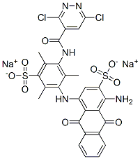 disodium 1-amino-4-[3-[[(3,6-dichloropyridazin-4-yl)carbonyl]amino]-2,4,6-trimethyl-5-sulphonatoanilino]-9,10-dihydro-9,10-dioxoanthracene-2-sulphonate CAS#: 94021-06-4