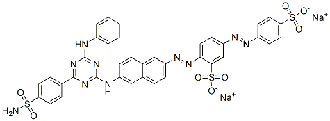disodium 2-[[6-[[6-anilino-4-[4-sulphamoylphenyl]-1,3,5-triazin-2-yl]amino]-2-naphthyl]azo]-5-[(4-sulphonatophenyl)azo]benzenesulphonate CAS#: 93982-55-9