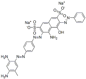 disodium 4-amino-3-[[4-[(2,4-diamino-5-methylphenyl)azo]phenyl]azo]-5-hydroxy-6-(phenylazo)naphthalene-2,7-disulphonate CAS#: 93940-04-6