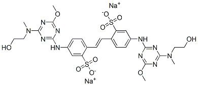 disodium 4,4'-bis[[4-[(2-hydroxyethyl)methylamino]-6-methoxy-1,3,5-triazin-2-yl]amino]stilbene-2,2'-disulphonate CAS#: 94200-36-9