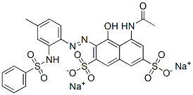 disodium 5-(acetylamino)-4-hydroxy-3-[[4-methyl-2-[(phenylsulphonyl)amino]phenyl]azo]naphthalene-2,7-disulphonate CAS#: 94113-76-5
