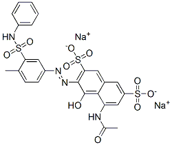 disodium 5-(acetylamino)-4-hydroxy-3-[[4-methyl-3-[(phenylamino)sulphonyl]phenyl]azo]naphthalene-2,7-disulphonate CAS#: 97645-25-5