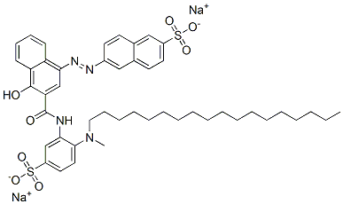 disodium 6-[[4-hydroxy-3-[[[2-(methyloctadecylamino)-5-sulphonatophenyl]amino]carbonyl]-1-naphthyl]azo]naphthalene-2-sulphonate CAS#: 94158-18-6