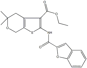 ethyl 2-[(1-benzofuran-2-ylcarbonyl)amino]-5,5-dimethyl-4,7-dihydro-5H-thieno[2,3-c]pyran-3-carboxylate CAS#: 91403-84-8
