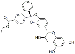 ethyl (2R-trans)-4-[5-(3,4-dihydro-3,5,7-trihydroxy-2H-1-benzopyran-2-yl)-2-phenyl-1,3-benzodioxol-2-yl]benzoate CAS#: 94139-05-6