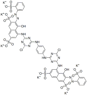 hexapotassium 4,4'-[1,4-phenylenebis[imino(6-chloro-1,3,5-triazine-4,2-diyl)imino]]bis[5-hydroxy-6-[(2-sulphonatophenyl)azo]naphthalene-2,7-disulphonate] CAS#: 93805-14-2
