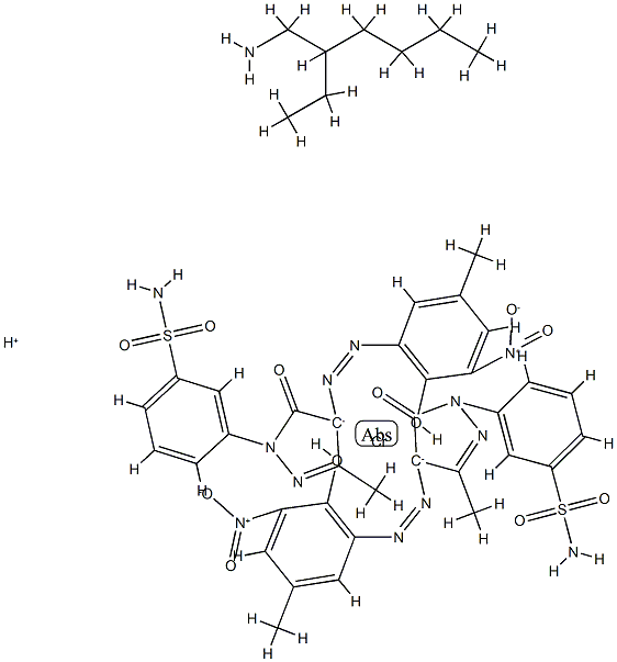 hydrogen bis[3-[4,5-dihydro-4-[(2-hydroxy-5-methyl-3-nitrophenyl)azo]-3-methyl-5-oxo-1H-pyrazol-1-yl]benzene-1-sulphonamidato(2-)]chromate(1-) , compound with 2-ethyl-1-hexylamine (1:1) CAS#: 97338-26-6
