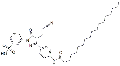 m-[4-(2-cyanoethyl)-4,5-dihydro-5-oxo-3-[4-[(1-oxooctadecyl)amino]phenyl]-1H-pyrazol-1-yl]benzenesulphonic acid CAS#: 94944-75-9