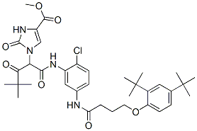 methyl 1-[1-[[5-[[4-(2,4-di-tert-butylphenoxy)butyryl]amino]-2-chlorophenyl]carbamoyl]-3,3-dimethyl-2-oxobutyl]-2,3-dihydro-2-oxo-1H-imidazole-4-carboxylate CAS#: 94087-64-6
