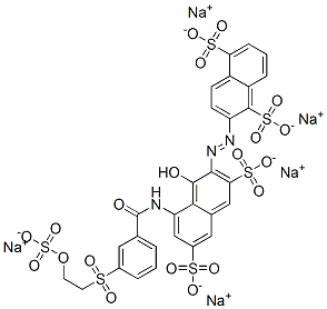 pentasodium 2-[[1-hydroxy-3,6-disulphonato-8-[[3-[[2-(sulphonatooxy)ethyl]sulphonyl]benzoyl]amino]-2-naphthyl]azo]naphthalene-1,5-disulphonate CAS#: 97043-71-5