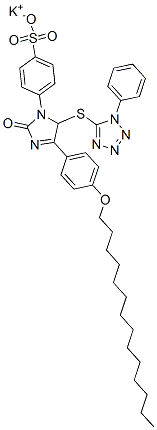 potassium 4-[2,5-dihydro-2-oxo-5-[(1-phenyl-1H-tetraazol-5-yl)thio]-4-[4-(tetradecyloxy)phenyl]-1H-imidazol-1-yl]benzenesulphonate CAS#: 94166-37-7