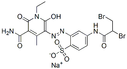 sodium 2-[[5-carbamoyl-1-ethyl-1,6-dihydro-2-hydroxy-4-methyl-6-oxo-3-pyridyl]azo]-4-[(2,3-dibromo-1-oxopropyl)amino]benzenesulphonate CAS#: 90677-62-6