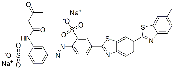 sodium 2-acetoacetylamino-4-[[4-(6-methyl[2,6'-dibenzothiazol]-2'-yl)-2-sulphophenyl]azo]benzenesulphonate CAS#: 93940-55-7