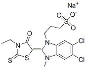 sodium 5,6-dichloro-2-[(3-ethyl-4-oxo-2-thioxo)thiazolidin-5-ylidene]-2,3-dihydro-3-methyl-1H-benzimidazole-1-propanesulphonate CAS#: 94158-32-4