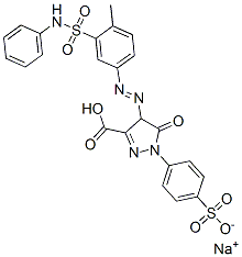 sodium hydrogen 4,5-dihydro-4-[[4-methyl-3-[(phenylamino)sulphonyl]phenyl]azo]-5-oxo-1-(4-sulphonatophenyl)-1H-pyrazole-3-carboxylate CAS#: 97635-28-4